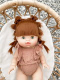 Dusty Rose Gauze Romper - Doll