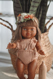 Dusty Rose Gauze Romper - Doll