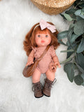 Dusty Rose Gauze Romper - Doll