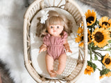 Dusty Rose Gauze Romper - Doll