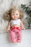 Red & White Stripe Pants - Doll