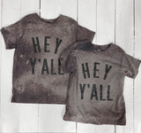 Kids Tee - Hey Y'all - Grey Wash