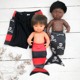 Pirate Skull MerMan Tail - Doll