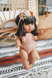 Dusty Rose Gauze Romper - Doll