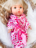 Pink Heart Satin Robe & Slippers - DOLL